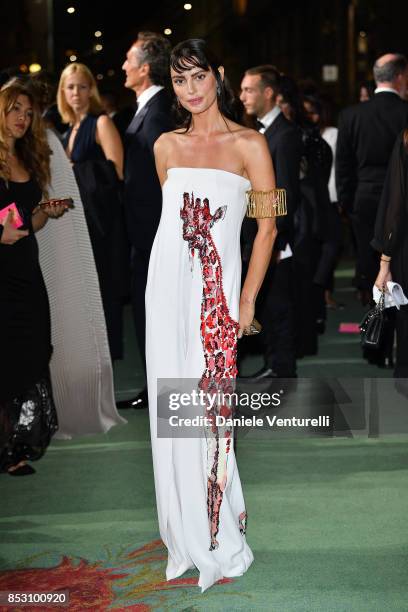 Catrinel Marlon attends the Green Carpet Fashion Awards Italia 2017 during Milan Fashion Week Spring/Summer 2018 on September 24, 2017 in Milan,...