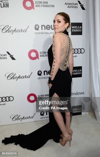 Skylar Grey arrives for the Elton John AIDS Foundation's 22nd annual Academy Awards Viewing Party at West Hollywood Park in Los Angeles.