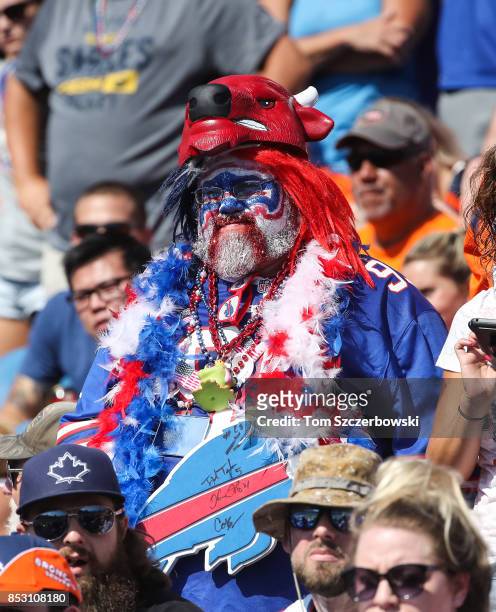 Buffalo Bills fan during an NFL game against the Denver Broncos on September 24, 2017 at New Era Field in Orchard Park, New York.