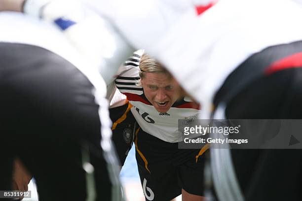 The German national team seen during the Women's Algarve Cup match between Germany and Sweden at the Algarve stadium on March 9, 2009 in Faro,...