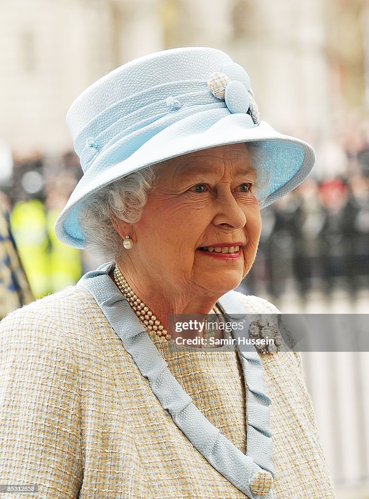 Queen Elizabeth II arrives for the Commonwealth Day Observance... News ...
