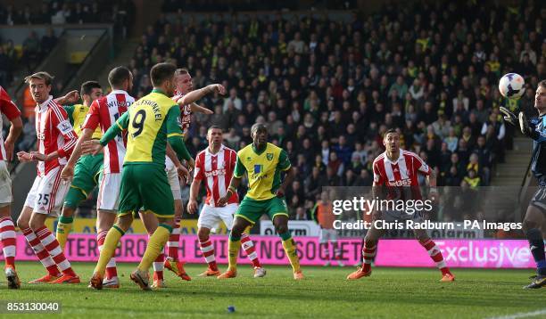 Norwich City's Bradley Johnson scores his team's opening goal