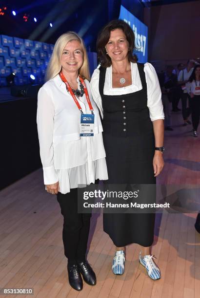 Actress Michaela Merten and Ilse Aigner during the 'Bits & Pretzels Founders Festival' at ICM Munich on September 24, 2017 in Munich, Germany.