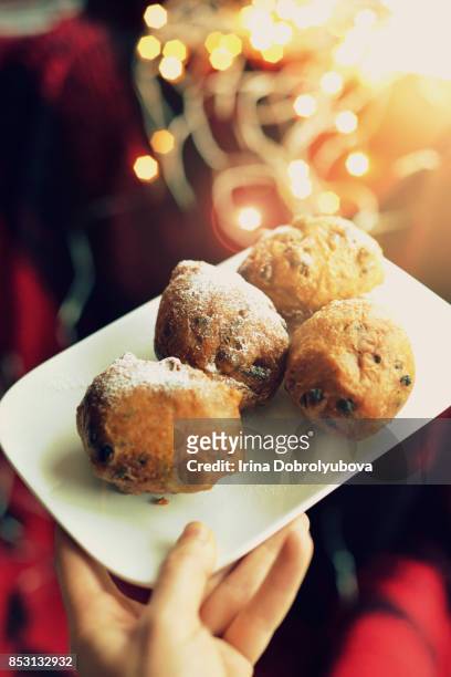 dutch oliebollen - oliebol stock pictures, royalty-free photos & images