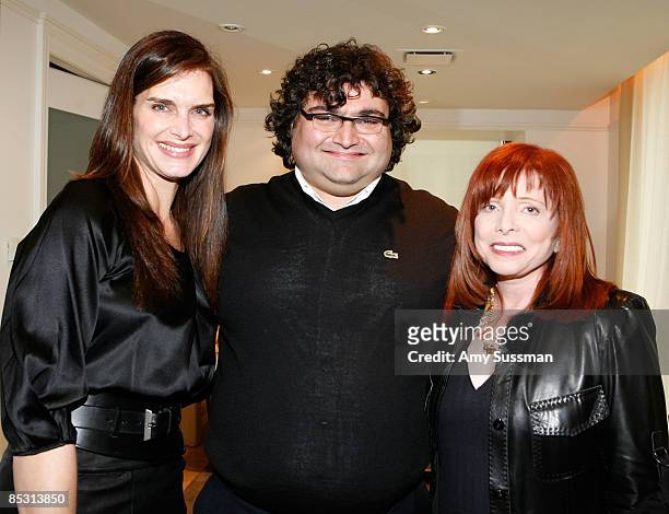 Actress Brooke Shields, jewelry designer Sevan and Dr. Patricia Wexler attend the Sevan luncheon at Barneys New York on March 9, 2009 in New York...
