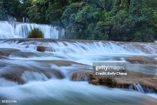 agua azul waterfalls - agua azul stock pictures, royalty-free photos & images