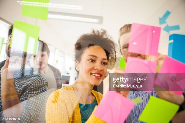writing ideas on sticky notes - brainstorming stock pictures, royalty-free photos & images