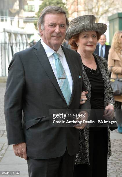 Sir Terry Wogan and Lady Helen Wogan attend a service to celebrate the life of Sir David Frost at Westminster Abbey, London.
