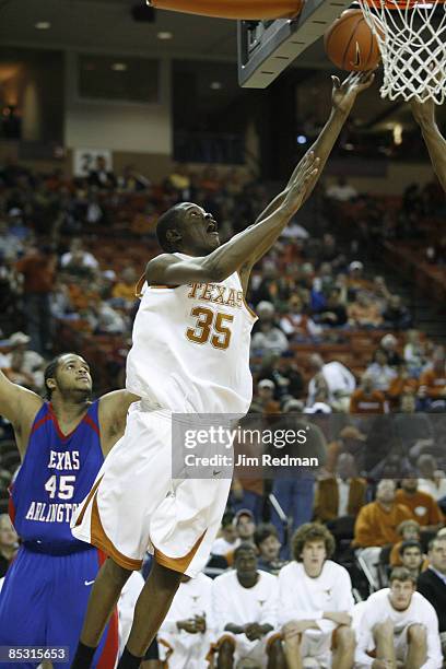 Texas Longhorn Kevin Durant up for a shot in the game against the UT Arlington Mavericks at the Frank Erwin Center in Austin Texas on Tuesday,...