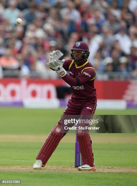 West Indies wicketkeeper Shai Hope in action during the 3rd Royal London One Day International between England and West Indies at The Brightside...