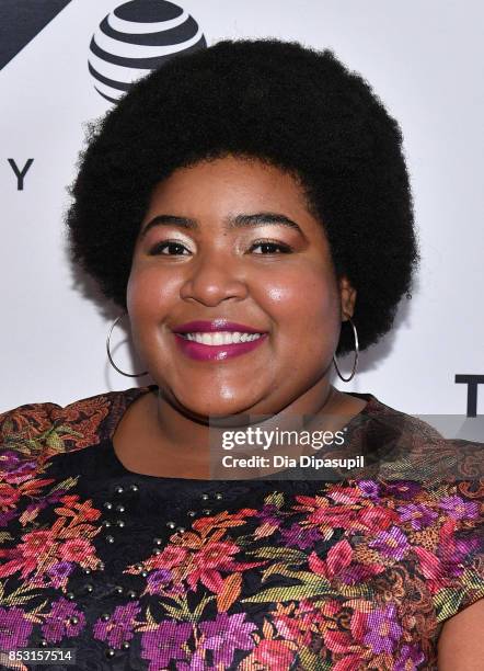 Dulce Sloan attends the Tribeca TV Festival conversation with Trevor Noah and the writers of the Daily Show at Cinepolis Chelsea on September 24,...