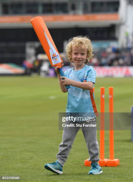 Children take part in ECB All Stars cricket during the 3rd Royal London One Day International between England and West Indies at The Brightside...