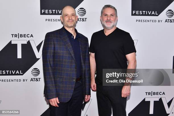 Joe Gangemi and Gregory Jacobs attend the Tribeca TV Festival season premiere of Red Oaks at Cinepolis Chelsea on September 24, 2017 in New York City.