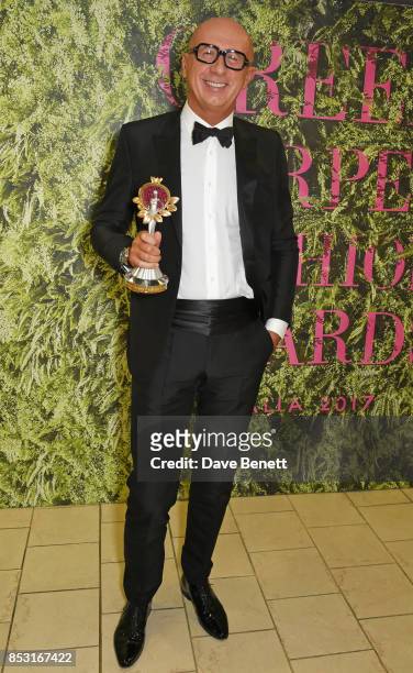 Marco Bizzarri, accepting the Supply Chain Innovation award on behalf of Gucci, poses backstage at The Green Carpet Fashion Awards, Italia, at Teatro...