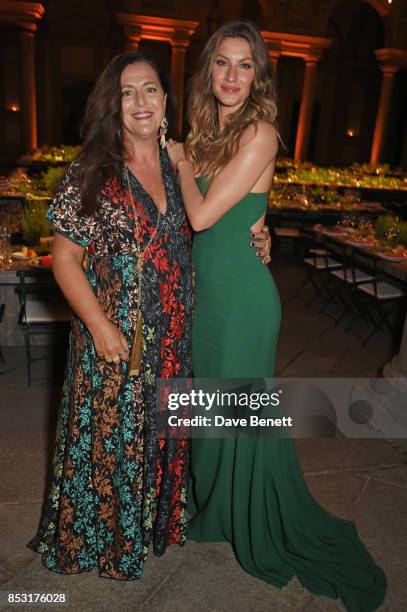 Angela Missoni and Gisele Bundchen attend a private dinner hosted by Livia Firth following the Green Carpet Fashion Awards, Italia, at Palazzo Marino...