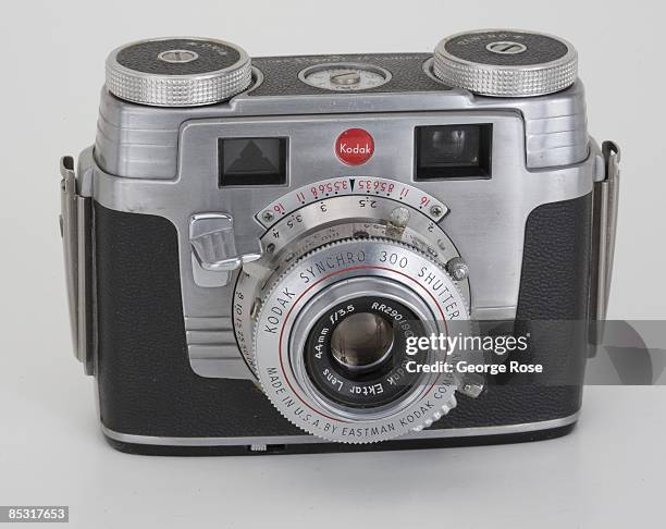 An American-made Kodak "Signet 35" 35mm film rangefinder camera with an Ektar 44mm f3.5 lens is seen in this 2009 Healdsburg, California, studio...