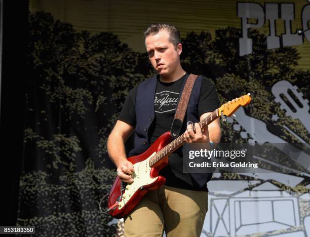 Jason Isbell performs with Amanda Shires at Pilgrimage Music & Cultural Festival on September 24, 2017 in Franklin, Tennessee.