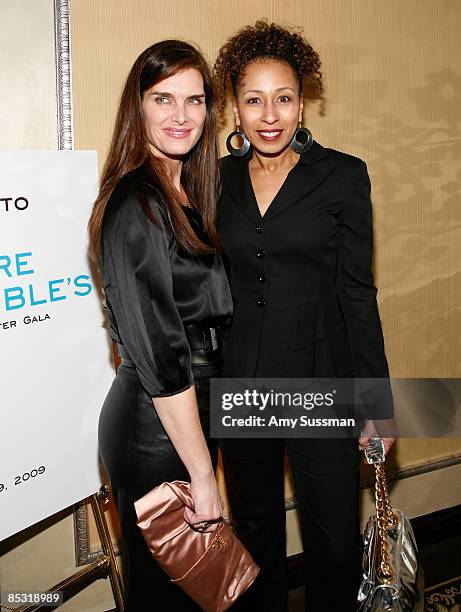 Actresses Brooke Shields and Tamara Tunie attend the 8th annual Epic Theatre Ensemble winter gala at Twenty Four Fifth on March 9, 2009 in New York...