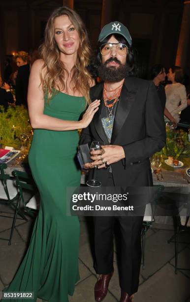 Gisele Bundchen and Alessandro Michele, Gucci Creative Director, attend a private dinner hosted by Livia Firth following the Green Carpet Fashion...