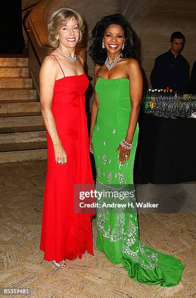 Liz Peek and Pamela Joyner attend the School of American Ballet's winter ball at Lincoln Center on March 9, 2009 in New York City.