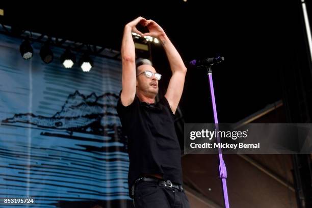 Michael Fitzpatrick of Fitz and the Tantrums performs during Pilgrimage Music & Cultural Festival on September 24, 2017 in Franklin, Tennessee.