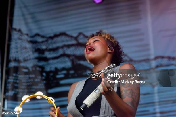 Noelle Scaggs of Fitz and the Tantrums performs during Pilgrimage Music & Cultural Festival on September 24, 2017 in Franklin, Tennessee.