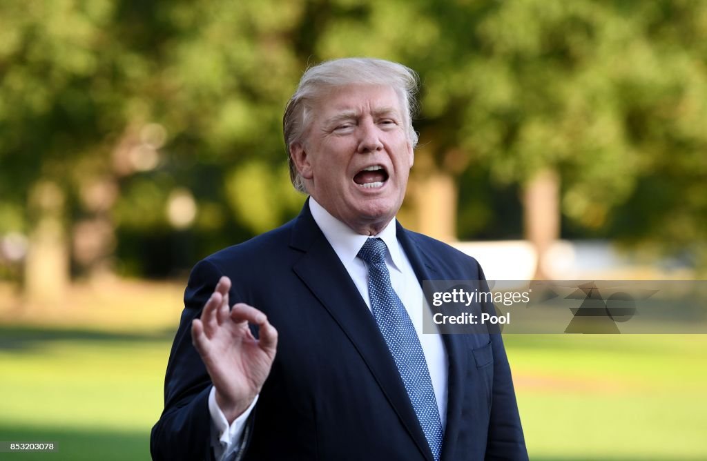 President Donald Trump Arrives At The White House