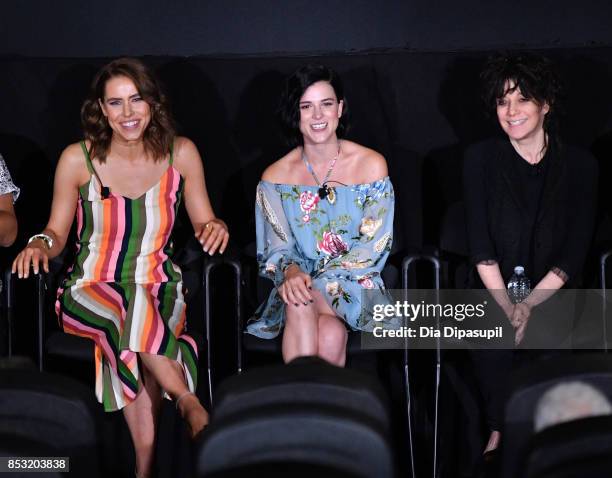 Alexandra Turshen, Alexandra Socha and Amy Heckerling attend the Tribeca TV Festival season premiere of Red Oaks at Cinepolis Chelsea on September...