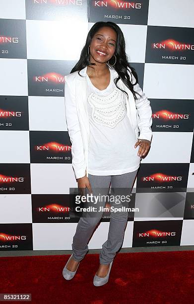 Actress Keke Palmer attends the premiere of "Knowing" at the AMC Loews Lincoln Square on March 9, 2009 in New York City.