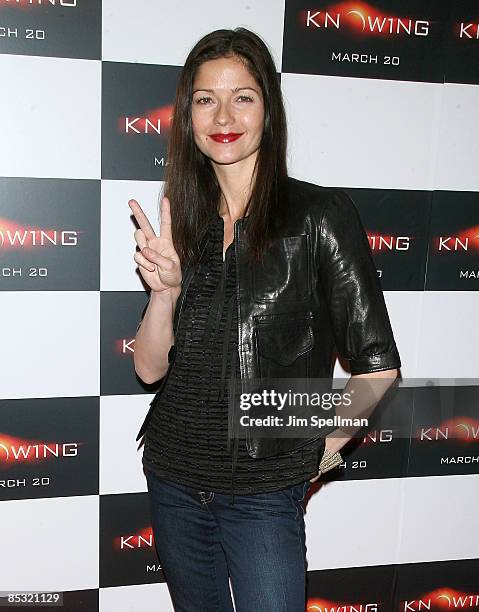 Actress Jill Hennessy attends the premiere of "Knowing" at the AMC Loews Lincoln Square on March 9, 2009 in New York City.