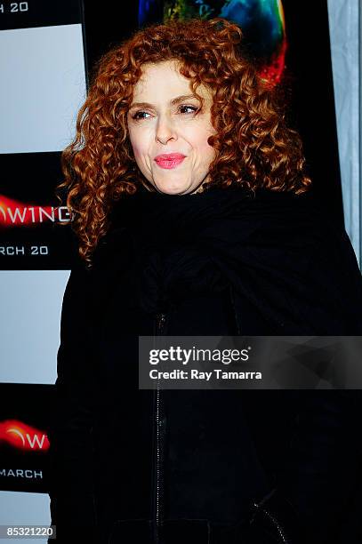 Actress Bernadette Peters attends the premiere of "Knowing" at the AMC Loews Lincoln Square on March 9, 2009 in New York City.