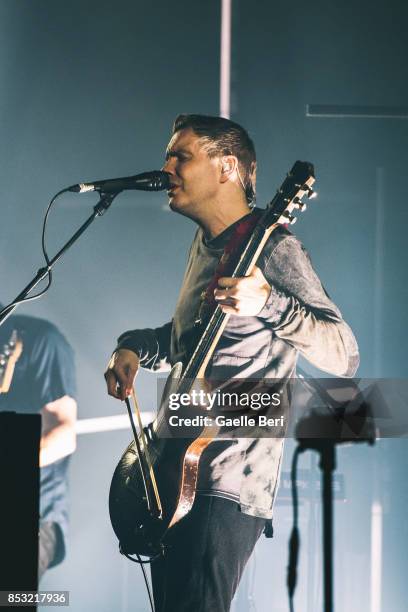 Jnsi of Sigur Ros performs live on stage at Clyde Auditorium SEC Armadillo on September 24, 2017 in Glasgow, Scotland.