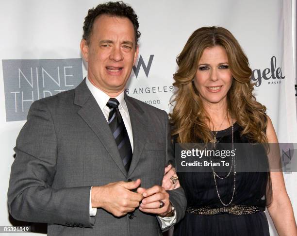 Actor Tom Hanks and honoree Rita Wilson arrive at the 7th Annual Backstage "At The Geffen" Gala on March 9, 2009 at the Geffen Playhouse in Westwood,...