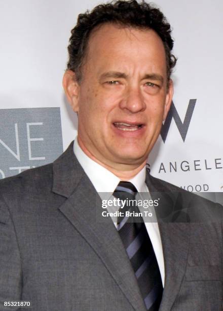 Actor Tom Hanks arrives at the 7th Annual Backstage "At The Geffen" Gala on March 9, 2009 at the Geffen Playhouse in Westwood, California.