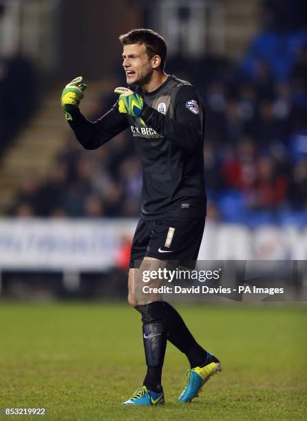 Barnsley goalkeeper Luke Steele during the Sky Bet Championship match at the Madejski Stadium, Reading.