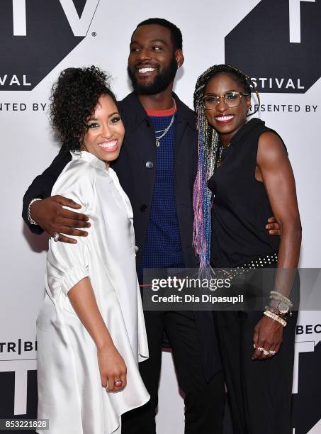 Dawn-Lyen Gardner, Kofi Siriboe and Rutina Wesley attend the Tribeca TV Festival mid-season premiere of Queen Sugar at Cinepolis Chelsea on September...