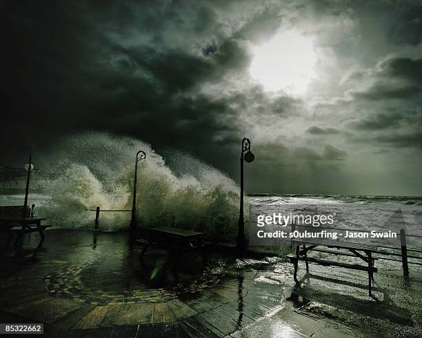 light waves - stormy weather - s0ulsurfing stock pictures, royalty-free photos & images