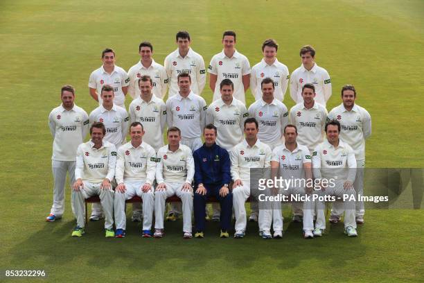 Glamorgan Cricket Club team line up Andrew Salter, Ruaidhri Smith, Mike Reed, Jack Murphy, Aneurin Donald, Kieran Bull David Lloyd, Ben Wright, Huw...