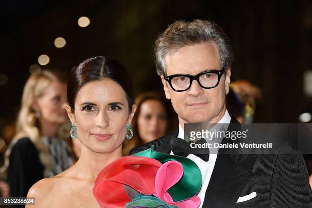Colin Firth and Livia Giuggioli attend the Green Carpet Fashion Awards Italia 2017 during Milan Fashion Week Spring/Summer 2018 on September 24, 2017...