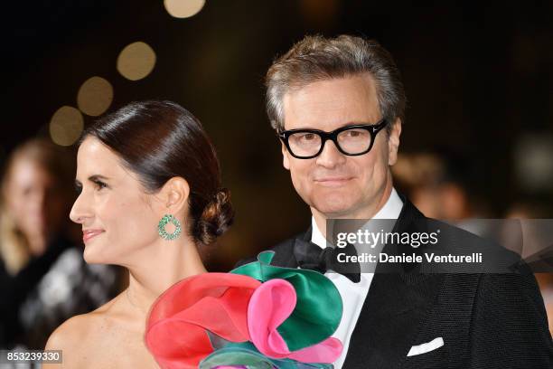 Colin Firth and Livia Giuggioli attend the Green Carpet Fashion Awards Italia 2017 during Milan Fashion Week Spring/Summer 2018 on September 24, 2017...