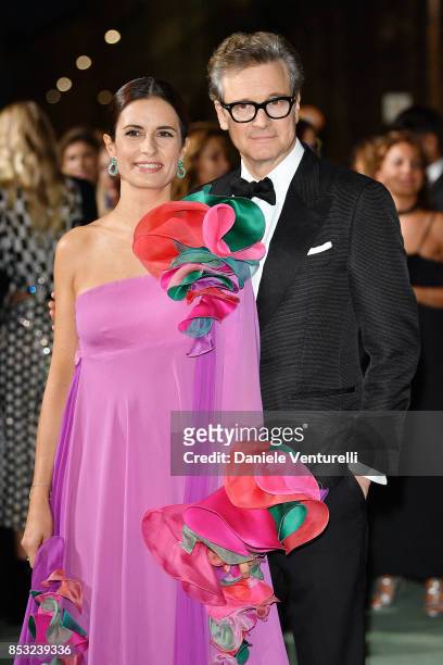 Colin Firth and Livia Giuggioli attend the Green Carpet Fashion Awards Italia 2017 during Milan Fashion Week Spring/Summer 2018 on September 24, 2017...