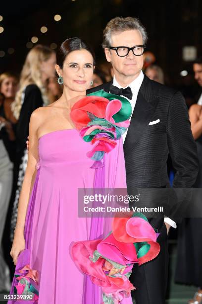 Colin Firth and Livia Giuggioli attend the Green Carpet Fashion Awards Italia 2017 during Milan Fashion Week Spring/Summer 2018 on September 24, 2017...