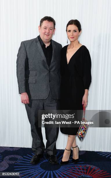 Johnny Vegas and Maia Dunphy attending the Empire Magazine Film Awards held at the Grosvenor Hotel in London. Picture date: Sunday 30 March 2014....