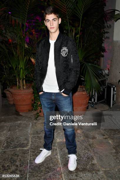 Hero Fiennes Tiffin attends Dolce & Gabbana Queen Of Hearts Party show during Milan Fashion Week Spring/Summer 2018 at on September 24, 2017 in...