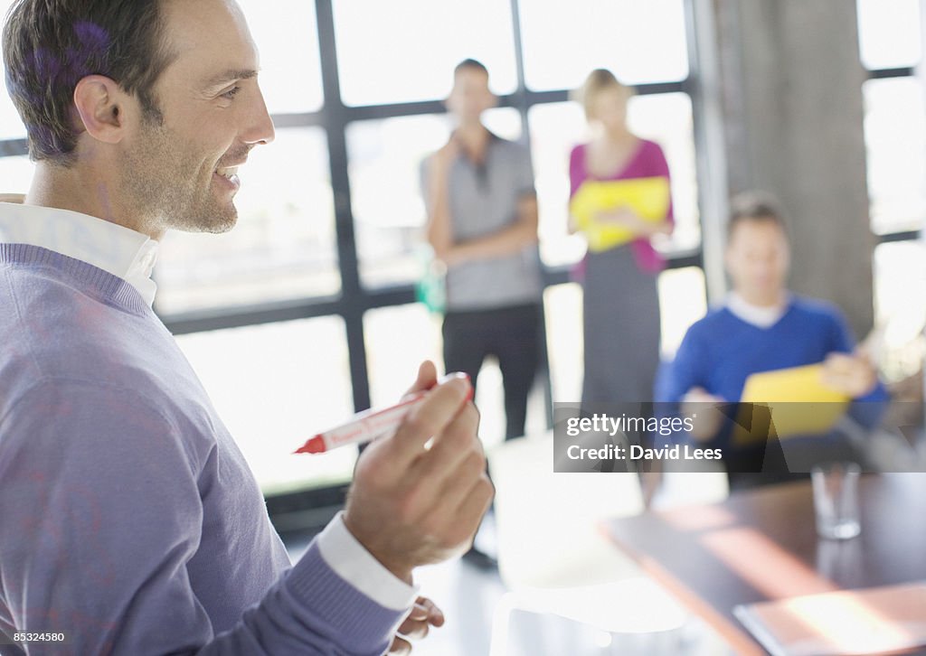 Businessman giving presentation in meeting