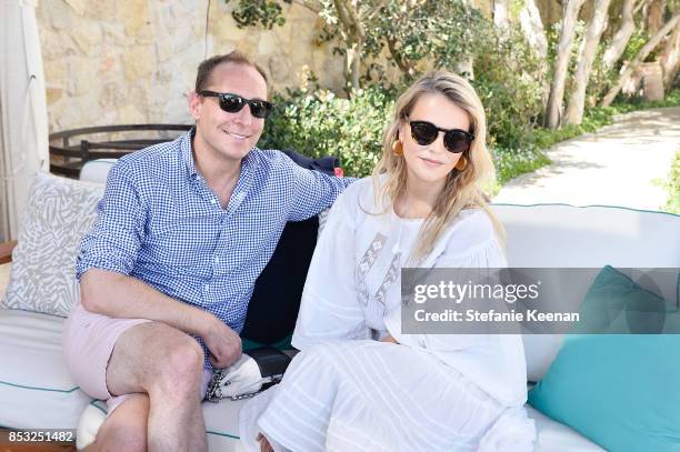 Patrick Herning and Kelly Sawyer attend Maisonette Beach BBQ on September 24, 2017 in Malibu, California.