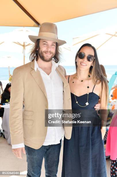 Angus Sunderland and Angela Sunderland attend Maisonette Beach BBQ on September 24, 2017 in Malibu, California.