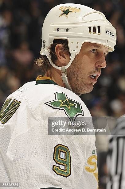 Mike Modano of the Dallas Stars skates on the ice against the Los Angeles Kings during the game on March 5, 2009 at Staples Center in Los Angeles,...