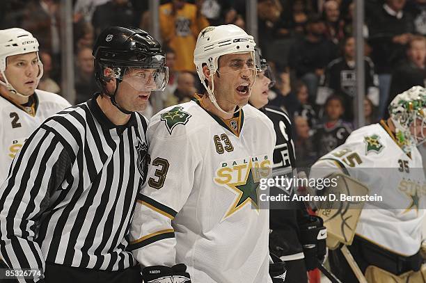 Mike Ribeiro of the Dallas Stars shows his frustration during the game against the Los Angeles Kings on March 5, 2009 at Staples Center in Los...