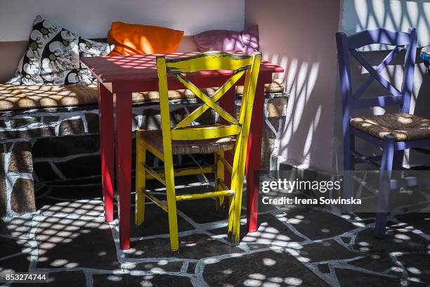 taverna - ikaria island stock pictures, royalty-free photos & images